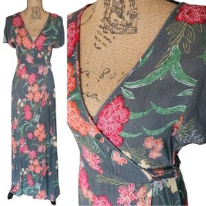 Patrons of Peace Green Floral Maxi Dress